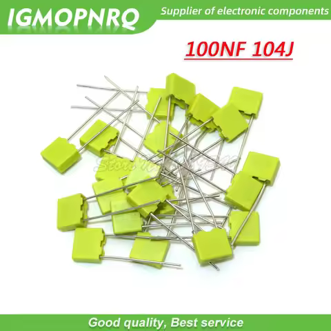 20PCS 100NF 104J Correction Capacitor 100V104J 100NF 0.1UF 100V 104 104J 5mmPolypropylene Safety Pla