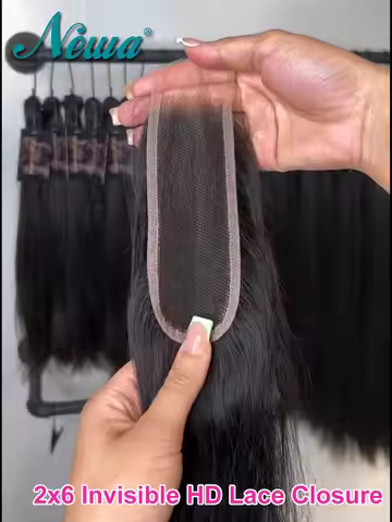 Newa Hair 2x6 Real HD Lace Closure Invisible Melt Skins Virgin Human Hair Closures 6inch Deep Part H