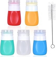 Salad Dressing Container to Go, Mini Food Condiment Portable Storage Squeeze Bottles for Ketchup/Sau
