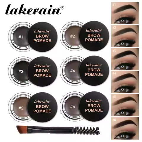 6 Colors Waterproof Eyebrow Tint with Brush Long-Wearing Full-Pigment Smudge-Proof Eyebrow Pomade Na