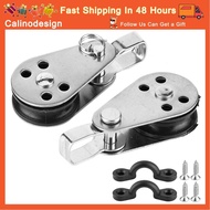 Calinodesign Lifting Pulley  Rustproof Stainless Steel Anchor Trolley Kit High Strength for Marine Boat Kayak Canoe