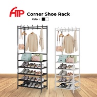 ATP Bedroom Multi-Functional Corner Shoe Rack - Black/White (40cm/60cm)