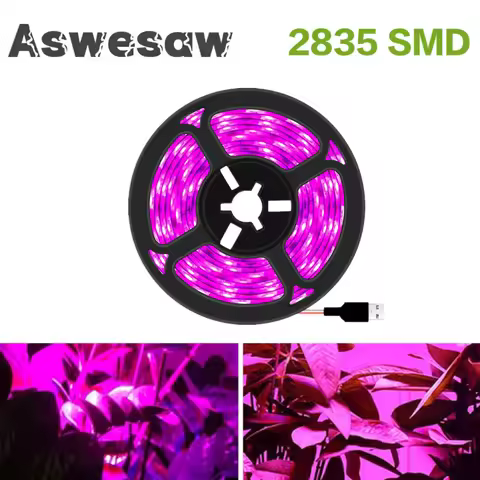 DC 5V USB LED Grow Light Full Spectrum 1-5m Plant Light Grow LED Strip Phyto Lamp for Vegetable Flow