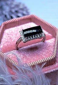 |墨翠無事牌|A貨翡翠老坑種墨翠無事牌10.5mm純銀鍍18k戒指