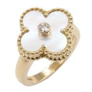 [Pre-owned] Van Cleef & Arpels Vintage Alhambra Mother-of-Pearl 1PD Ring, K18 (Yellow Gold), Diamond