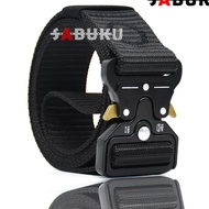 (Y . 7u) Men's Canvas Military Belt Fast Unlocking Simple Men's Belt, Contemporary Model - 028 is in