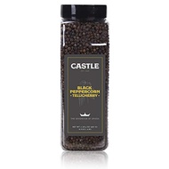 Castle Foods  WHOLE BLACK PEPPERCORN TELLICHERRY, 20 oz Premium Restaurant Quality NonGMO Black Pepper for Grinders