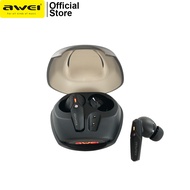 Awei T25 TWS Gaming Earbuds Earphone with Charging Case Bluetooth V5.3 Long Life Battery Smart Touch HiFi &amp; Stereo