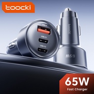 Toocki 2C1A 65W Car Quick Charger Compatible For 12-24V Vehicles Supports PD 3.0,QC 4+,PPS,AFC,SCP,F