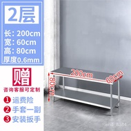 HY/🍑Stainless Steel Workbench Kitchen Console Table Rectangular Commercial Countertop Stainless Steel Workbench Kitchen