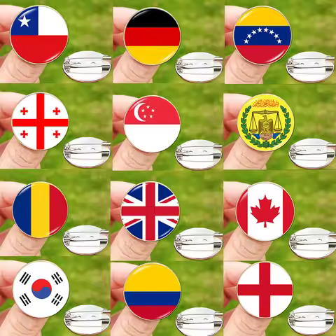 Hot Sale National Flag Brooch Chile Germany Singapore Romania England Korea Colombia Georgia Ireland