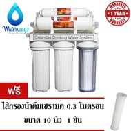 Colandas เครื่องกรองน้ำ 5 ขั้นตอน รุ่น Ceramic Filter 0.3 ไมครอน (สีีขาว) แถมไส้กรองน้ำดื่มเซรามิค ข