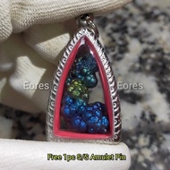 Blue Leklai Pendant 蓝力泥吊坠 Leklai Amulet 马来西亚力泥 100% Natural Leklai