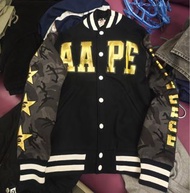 絕版 A bathing ape bape 迷彩棒球外套Aape