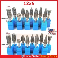 12x6mm Tungsten Carbide Burr 6mm Single Cut Double Cut Rotary Porting Tool Mata Porting Mata Korek
