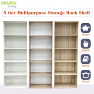 【Ready stock】✔OKURA 5 Tier Multipurpose Book shelf Cabinet Organizer Storage Shelves Rack Book Shelf Organiser Rak Buku