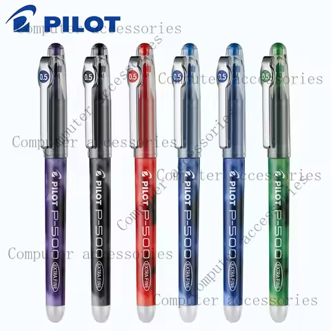 6 Pcs Pilot Large Capacity Gel pen 0.5/0.7mm P-500/P700 Full Needle Red Blue Black Color Signature B