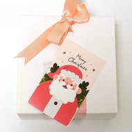 Set of 10 Christmas tags attached to gift boxes and cake bags size 5.4 x 9 cm