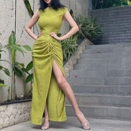 HIJAU Elegant Women's Dress green Dress Imported Party Dress D1018 green dress
