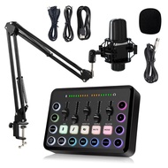 Live Sound Card Microphone Set F11 Live Sound Card Mc-88 Cantilever Microphone Podcast Equipment Bun
