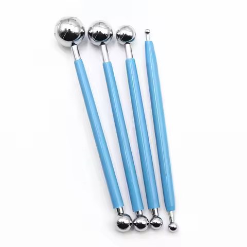 Ultralight clay polymer clay sculpting tool 4 8-head solid spherical pellet carving group steel ball