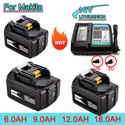 For Makita18V 6.0Ah 9.0Ah 12.0Ah 18.0Ah rechargeable Li-ion battery and DC1BRC charger,Compatible wi