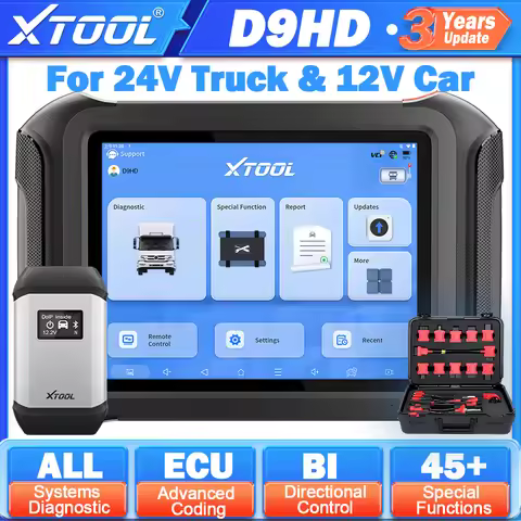 XTOOL D9HD Truck Diagnostic Tools For 24V Truck 12V Car Full System Diagnostic Scanner ECU Coding Bi