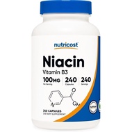 Nutricost Niacin (Vitamin B3) 100mg, 240 Capsules - with Flushing,, Gluten Free