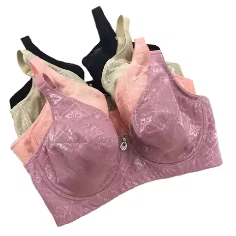 Tops Big bust Women bra 36-48 C D E F G Cup deep V cotton Vest bra Full Cup Body Shaping Underwear L