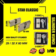 STARCLASSIC Door Lock Cylinder 6 cm Brass Size 29 32 mm/ | HQ Brass Lock Cylinder