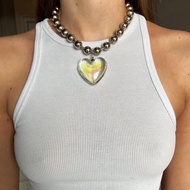 Glass Heart Pendant Necklace