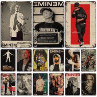 Mises rapper eminem โปสเตอร์8ไมล์แผ่นตกแต่งโปสเตอร์โบราณบาร์โลหะดีบุกป้ายเครื่องตกแต่งฝาผนังโลหะ