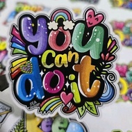 MOTIVATIONAL QUOTES STICKER 7CM 24PCS COLOURFUL DAN CANTIK.