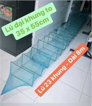 Lú đại lú dây bát quái khung to 35 x 55cm lú 18 cửa ngục dài 8 mesh mắt lưới 07 x 07cm 23 khung kẻm