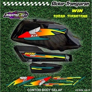WIN 100 COOL PREMIUM TRANSPARENT STICKERS HONDA RACING 37 STICKER LINES ALREADY CUT