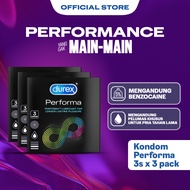 Durex Performa Kondom Tahan Lama Kondom Aman Pria 3s (3 pcs) - Condom with Lubricant