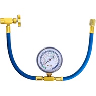 R134a Refrigerant Charging Hose to Refrigerator, AC Recharge Hose, Can Tap with Gauge - R134a Can to