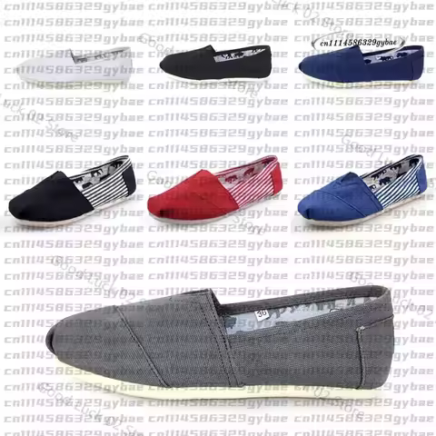 New Arrival Wholesale Canva Shoes Men's Women's Slippers Solid Color Toms Shoes Tromas Fabric Shoe M