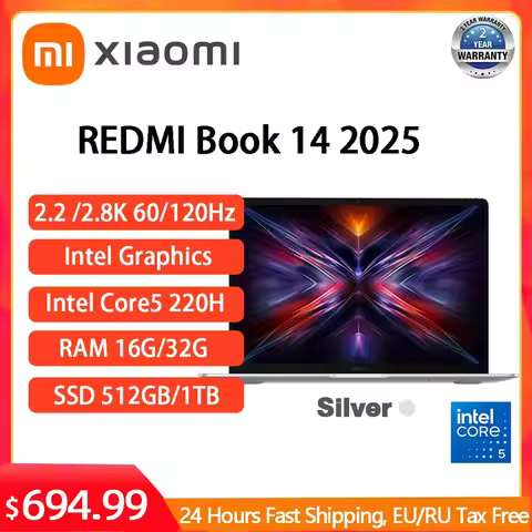 Xiaomi Laptop REDMI Book 14 2025 C5-220H 2.2K/2.8K 120Hz Screen Computer PC Notebook Ultrabook