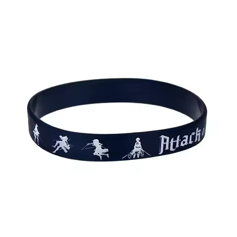 1 PC Attack on Titan Anime Silicone Rubber Bangle Wings of Freedom Badge Anime Bracelet