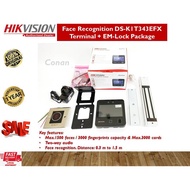 HIKVISION DS-K1T343EFX Face Recognition Door Access Control Terminal + EM-Lock Package (Fingerprint 