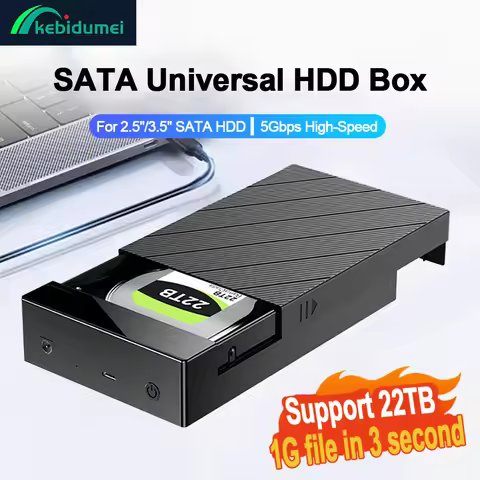 2.5/3.5 Inch HDD Case USB 3.0 External Hard Drive Box Tool-free Install SATA To USB Hard Drive Enclo