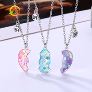 WITTEE 3Pcs Matching Heart Pendant Necklace, Cute Alloy BFF Necklaces, Friendship Jewelry Friendship