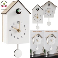Cuckoo Clock Plastic Cuckoo Wall Clock with Bird Tweeting Sound Hanging Bird Clock Battery Operated 