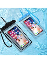 2入組防水手機袋,適用於通用防水手機殼防水袋,兼容 Iphone 13/12/11/pro Max/xs/xr/x/se 三星 Galaxy,適用於游泳、海灘、透明、6.9英寸
