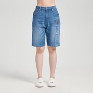 江戶勝 日系 男裝 盆栽磨破丹寧牛仔短褲(中古藍) #褲子#牛仔褲