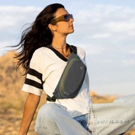 美國 TRAVELON | Voyages 3層防盜斜背腰包(苔黑) | RFID 側背包