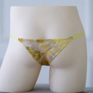 Sexy Men Sissy gold lace Bugle bag transparent underwear bikini bottom G string gay men temptation panties erotic underwear