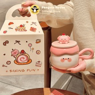 [Penguin] Ceramic cups, ceramic cup Set, cute and meaningful birthday gifts for lovers, friends and 