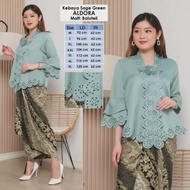 Atasan Kebaya Encim Modern Aldora Warna Hijau Green Sage Laser Cut